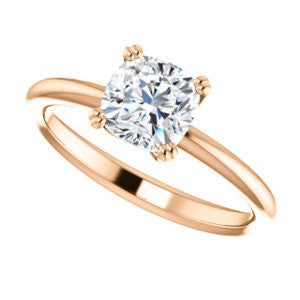 Cubic Zirconia Engagement Ring- The Venusia (Customizable Cushion Cut Solitaire with Thin Band)