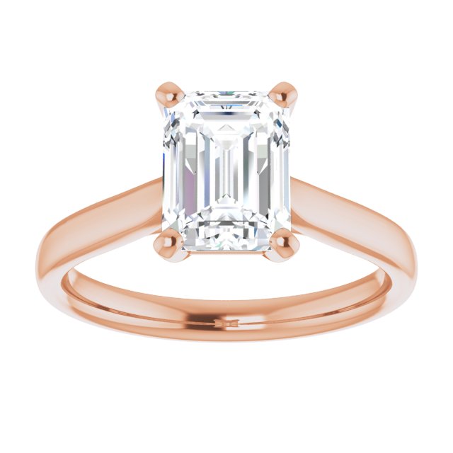 Cubic Zirconia Engagement Ring- The India (Customizable Cathedral-Prong Emerald Cut Solitaire)