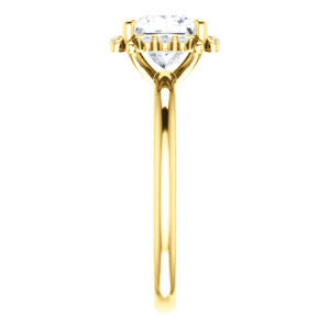 Cubic Zirconia Engagement Ring- The Tiara Rose (Customizable Princess Cut Design with Thin Band & Semi-Halo)