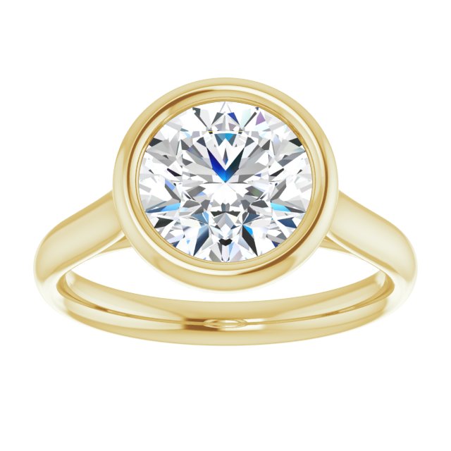 Cubic Zirconia Engagement Ring- The Gemma (Customizable Cathedral-Bezel Round Cut Solitaire)