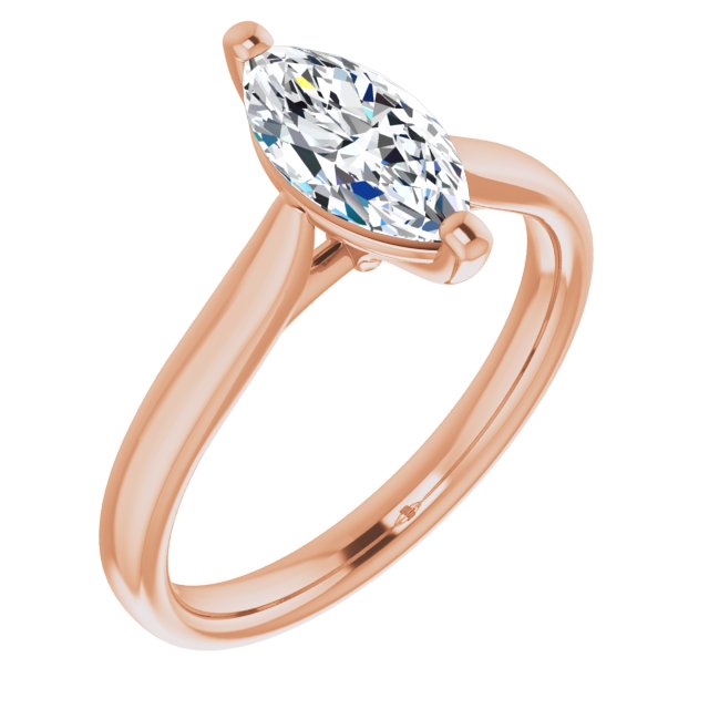 10K Rose Gold Customizable Cathedral-Prong Marquise Cut Solitaire