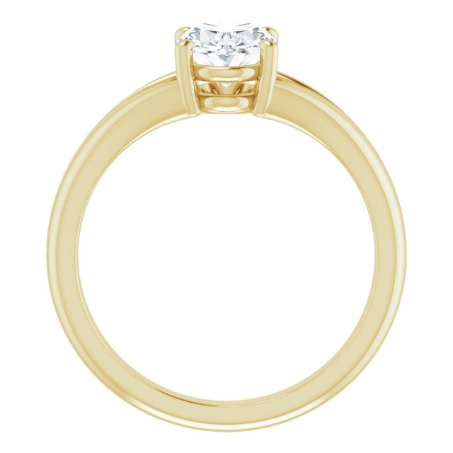 Cubic Zirconia Engagement Ring- The Ning (Customizable Oval Cut Solitaire with Tapered Split Band)