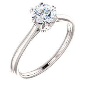 CZ Wedding Set, featuring The Julia engagement ring (Customizable Thin-Band Round Cut Solitaire)