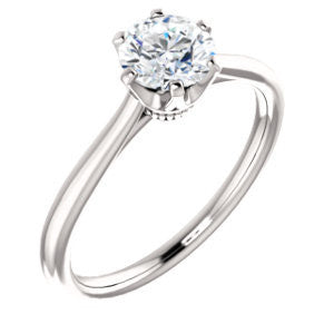 CZ Wedding Set, featuring The Julia engagement ring (Customizable Thin-Band Round Cut Solitaire)