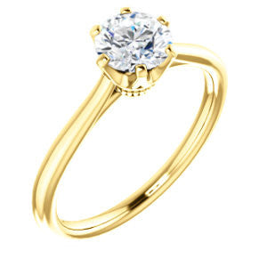 CZ Wedding Set, featuring The Julia engagement ring (Customizable Thin-Band Round Cut Solitaire)