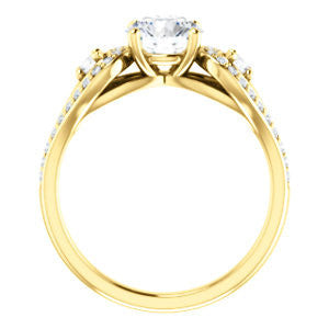 CZ Wedding Set, featuring The Tonya Laverne engagement ring (Customizable Round Cut Design with Winged Split-Pavé Band)