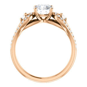 CZ Wedding Set, featuring The Tonya Laverne engagement ring (Customizable Round Cut Design with Winged Split-Pavé Band)