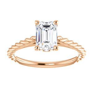 Cubic Zirconia Engagement Ring- The Lolita (Customizable Radiant Cut Style with Braided Metal Band and Round Bezel Peekaboo Accents)