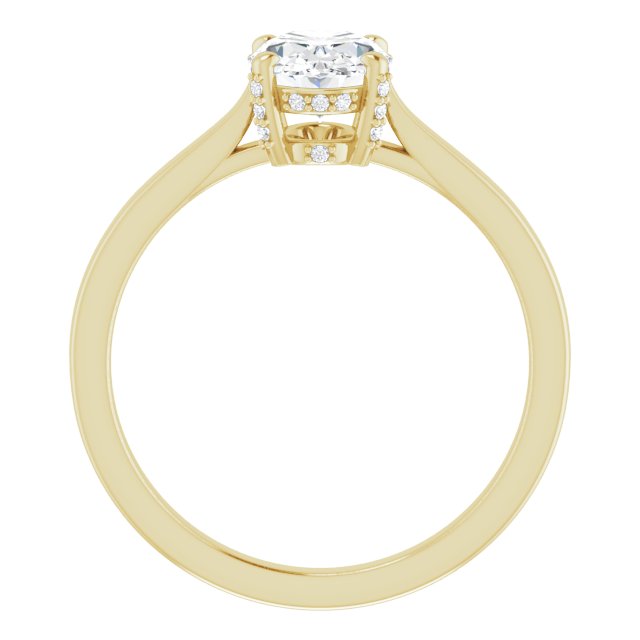Cubic Zirconia Engagement Ring- The Aimy Jo (Customizable Cathedral-Raised Oval Cut Style with Prong Accents Enhancement)