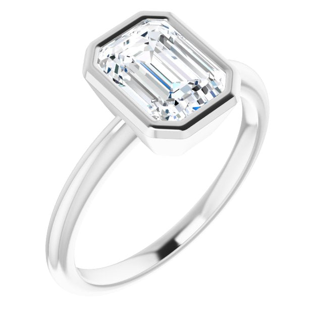 Cubic Zirconia Engagement Ring- The Aeriol (Customizable Bezel-set Radiant Cut Solitaire with Thin Band)