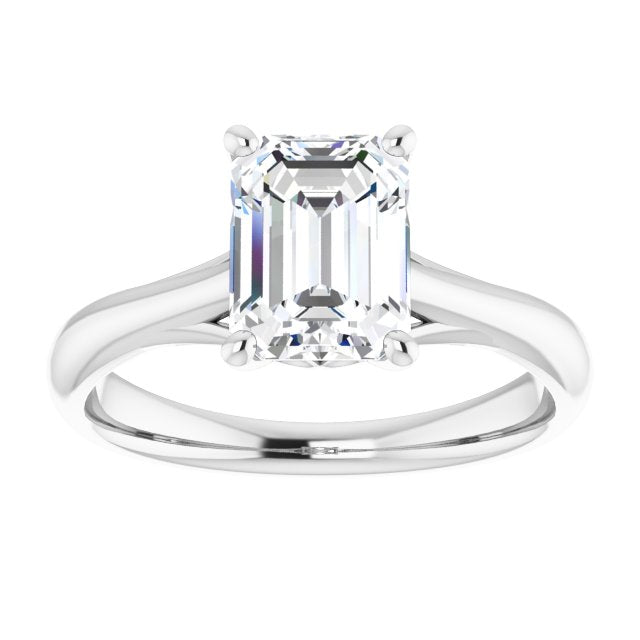Cubic Zirconia Engagement Ring- The Crissy (Customizable Radiant Cut Solitaire with Decorative Prongs & Tapered Band)
