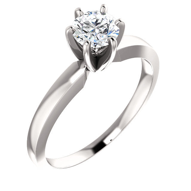 Cubic Zirconia Engagement Ring- The Christin (0.5-2.0 Carat 6-prong Classic Round Solitaire)