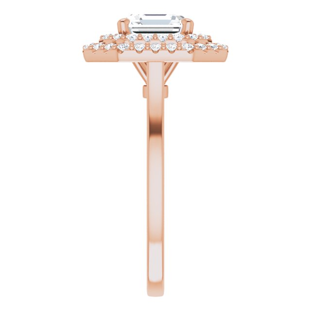 Cubic Zirconia Engagement Ring- The Giuliana (Customizable Cathedral-set Asscher Cut Design with Double Halo)