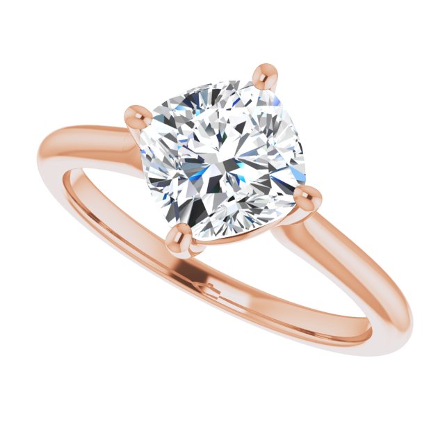 Cubic Zirconia Engagement Ring- The Adora (Customizable Cushion Cut Solitaire with Raised Prong Basket)