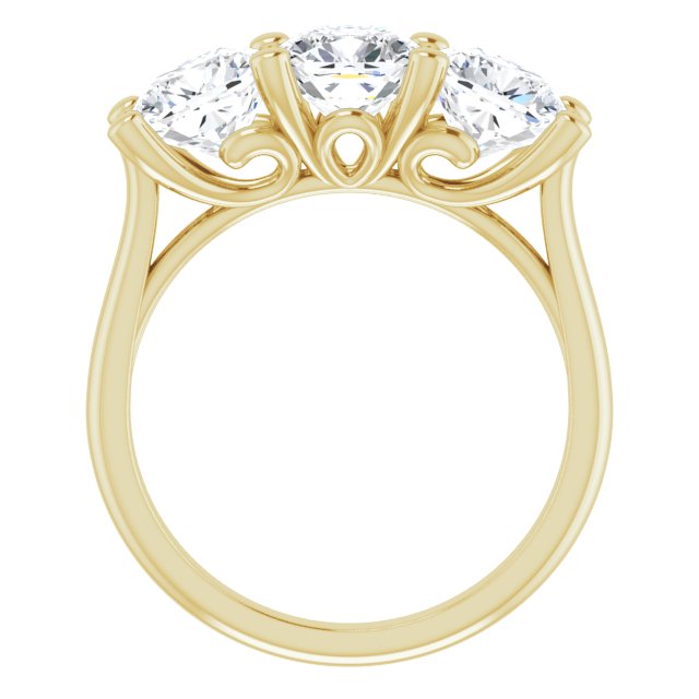 Cubic Zirconia Engagement Ring- The Jisha (Customizable Triple Cushion Cut Design with Thin Band)
