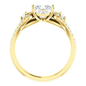 CZ Wedding Set, featuring The Tonya Laverne engagement ring (Customizable Princess Cut Design with Winged Split-Pavé Band)