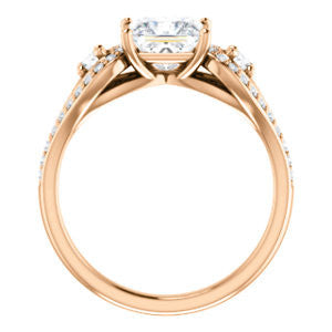 CZ Wedding Set, featuring The Tonya Laverne engagement ring (Customizable Princess Cut Design with Winged Split-Pavé Band)