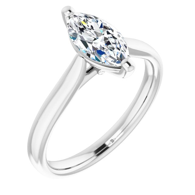 10K White Gold Customizable Cathedral-Prong Marquise Cut Solitaire