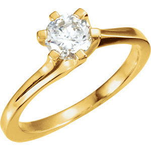 Cubic Zirconia Engagement Ring- The Cassidy (0.16-1.0 Carat Round 6-prong Solitaire)