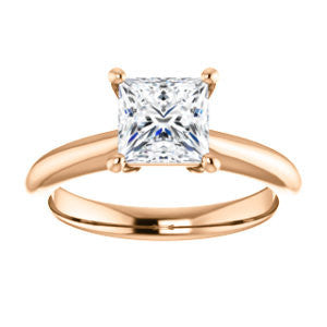 Cubic Zirconia Engagement Ring- The Ursula (Customizable Princess Cut High-Set Solitaire)