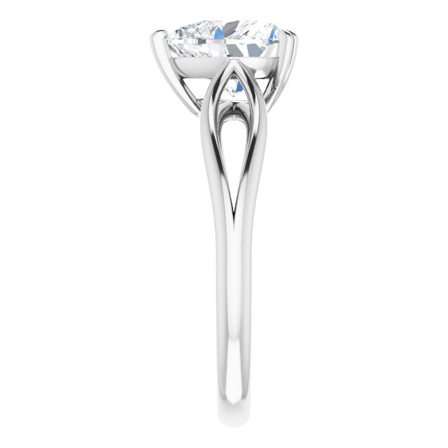 Cubic Zirconia Engagement Ring- The Gayle (Customizable Heart Cut Solitaire with Wide-Split Band)