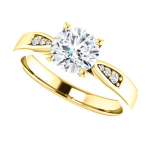 Cubic Zirconia Engagement Ring- The Ximena (Customizable Cathedral-Set Round Cut 7-stone Design)