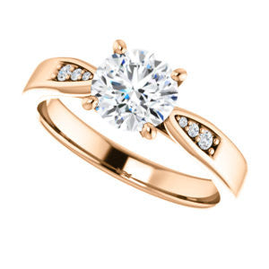 Cubic Zirconia Engagement Ring- The Ximena (Customizable Cathedral-Set Round Cut 7-stone Design)