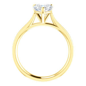 Cubic Zirconia Engagement Ring- The Rosario (Customizable Heart Cut Cathedral Setting with 3/4 Pavé Band)