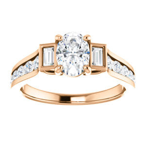 Cubic Zirconia Engagement Ring- The Portia (Customizable Oval Cut 15-stone Design)