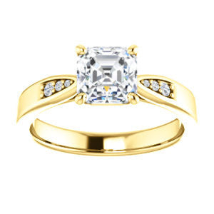 Cubic Zirconia Engagement Ring- The Ximena (Customizable Cathedral-Set Asscher Cut 7-stone Design)