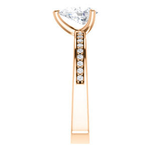 Cubic Zirconia Engagement Ring- The Tesha (Customizable Pear Cut Design with Pavé Band & Euro Shank)