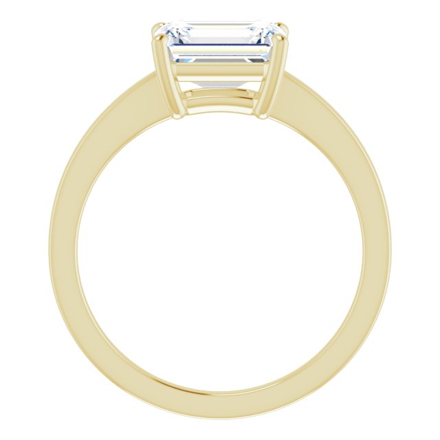 Cubic Zirconia Engagement Ring- The Avril (Customizable Bowl-Prongs Emerald Cut Solitaire with Thin Band)