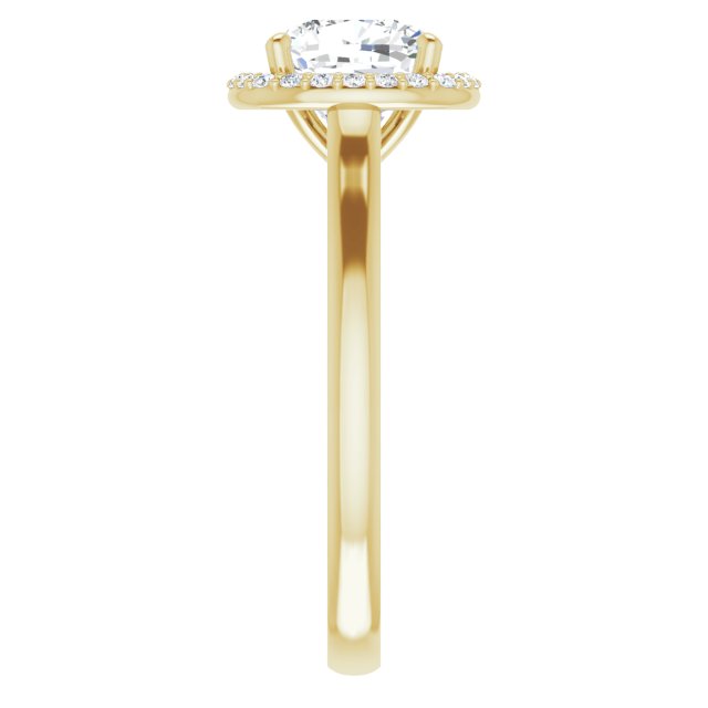 Cubic Zirconia Engagement Ring- The Amber (Customizable Halo-Styled Cathedral Cushion Cut Design)