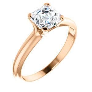 Cubic Zirconia Engagement Ring- The Kathleen (Customizable Asscher Cut Solitaire)