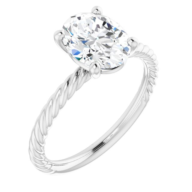 Platinum Customizable [[Cut] Cut Solitaire featuring Braided Rope Band