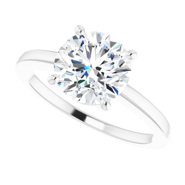 Cubic Zirconia Engagement Ring- The Avril (Customizable Bowl-Prongs Round Cut Solitaire with Thin Band)