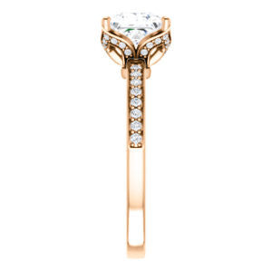 CZ Wedding Set, featuring The Sandy engagement ring (Customizable Prong-Accented Princess Cut Style with Thin Pavé Band)