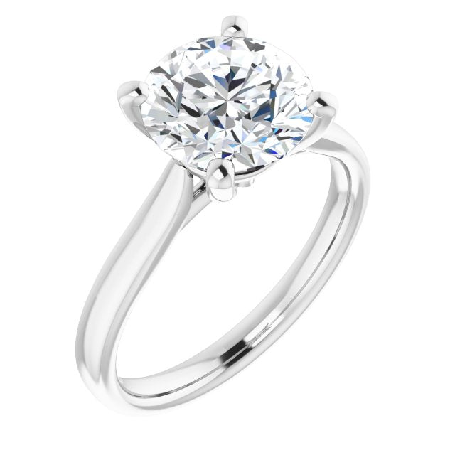 10K White Gold Customizable Cathedral-Prong Round Cut Solitaire
