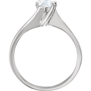 Cubic Zirconia Engagement Ring- The Robyn (0.20-1.0 Carat Marquise Cut Solitaire with Petite Curved Band)