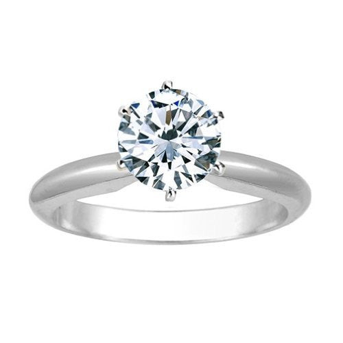 Cubic Zirconia Engagement Ring- The Christin (0.5-2.0 Carat 6-prong Classic Round Solitaire)