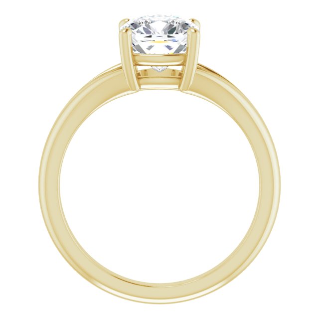 Cubic Zirconia Engagement Ring- The Ning (Customizable Cushion Cut Solitaire with Tapered Split Band)