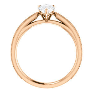 Cubic Zirconia Engagement Ring- The Brooklynn (Customizable Pear Cut with Cathedral Setting and Milgrained Pavé Band)