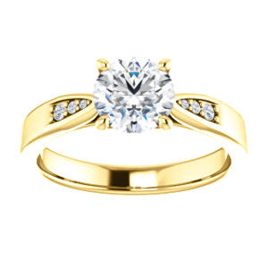 Cubic Zirconia Engagement Ring- The Ximena (Customizable Cathedral-Set Round Cut 7-stone Design)