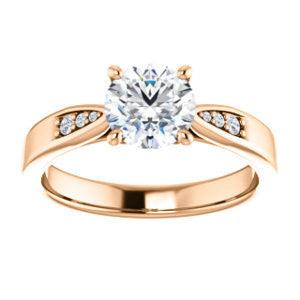 Cubic Zirconia Engagement Ring- The Ximena (Customizable Cathedral-Set Round Cut 7-stone Design)