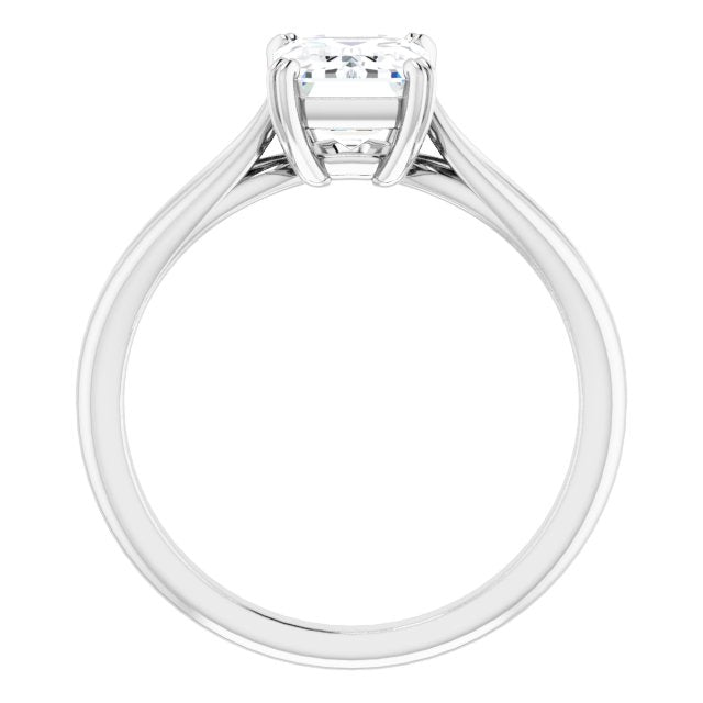 Cubic Zirconia Engagement Ring- The Gayle (Customizable Radiant Cut Solitaire with Wide-Split Band)