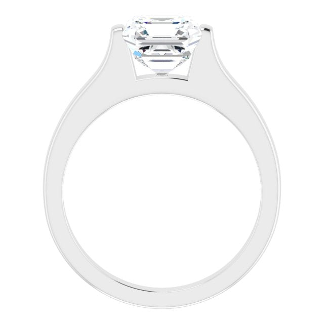 Cubic Zirconia Engagement Ring- The Jiàn (Customizable Bar-set Asscher Cut Solitaire)