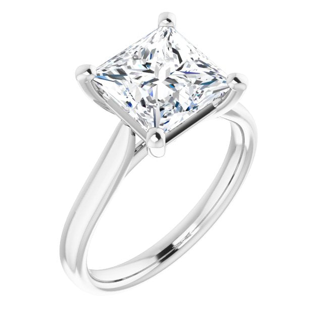 10K White Gold Customizable Cathedral-Prong Princess/Square Cut Solitaire