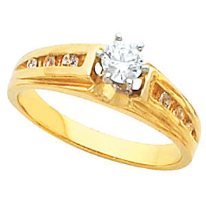 Cubic Zirconia Engagement Ring- The Billie (Customizable 7-stone with Round Channel)
