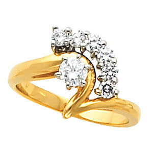 Cubic Zirconia Engagement Ring- The Julianne (7-stone with Z-Band Design)