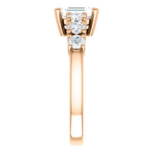 Cubic Zirconia Engagement Ring- The Mysti (Customizable Radiant Cut Seven-stone Design with Round Prong Accents)